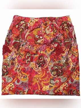 Vintage Christyne Forti Fully Beaded Silk Y2K Skirt – Size 10